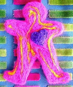 felt: pink hearted person