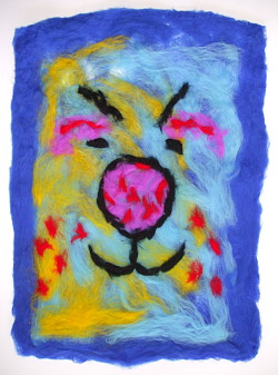 felt: dog clown square illustration