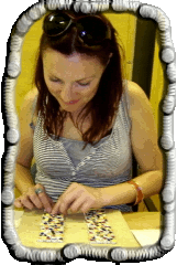 Helen working on her first mosaic