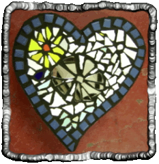 Jane's mosaic heart grouted