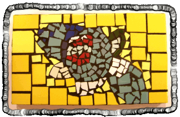 Susannah's artwork fully finished, grouted black