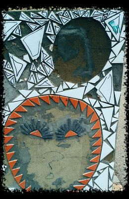 mosaic work recorded after stoning - vandalism