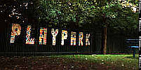 shoreditch playpark text, wood display
